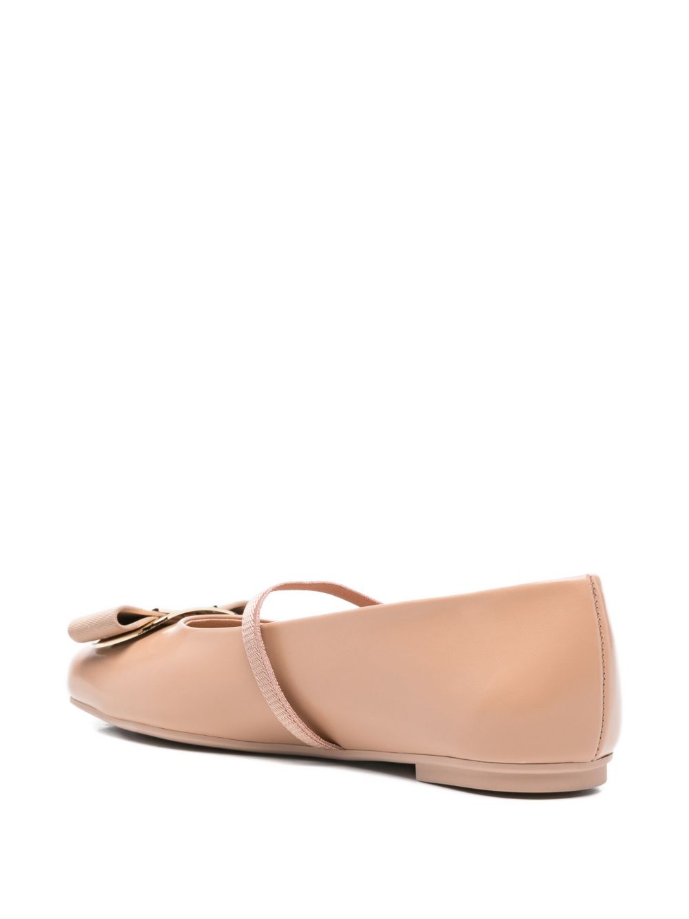 Ferragamo Brown Flat Shoes — Vara Leather Ballets