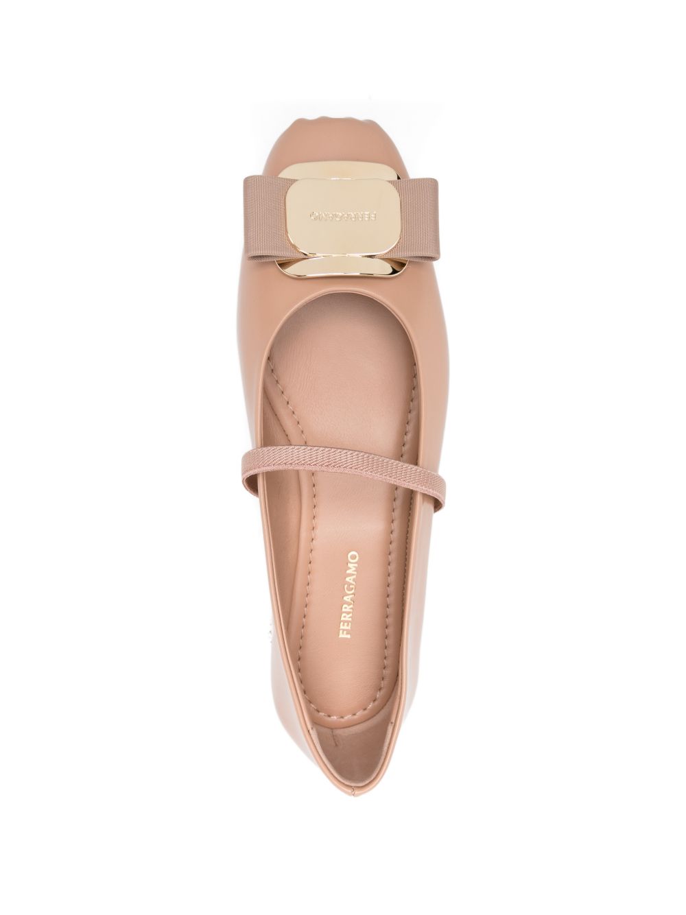 Ferragamo Brown Flat Shoes — Vara Leather Ballets