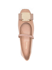 Ferragamo Brown Flat Shoes — Vara Leather Ballets