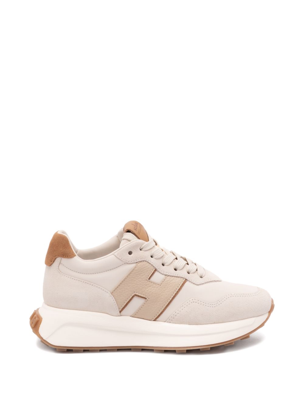 Hogan Beige Sneakers — Women's Leather Lace-Up | Aumifour