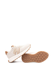 Hogan Beige Sneakers — Women's Leather Lace-Up | Aumifour