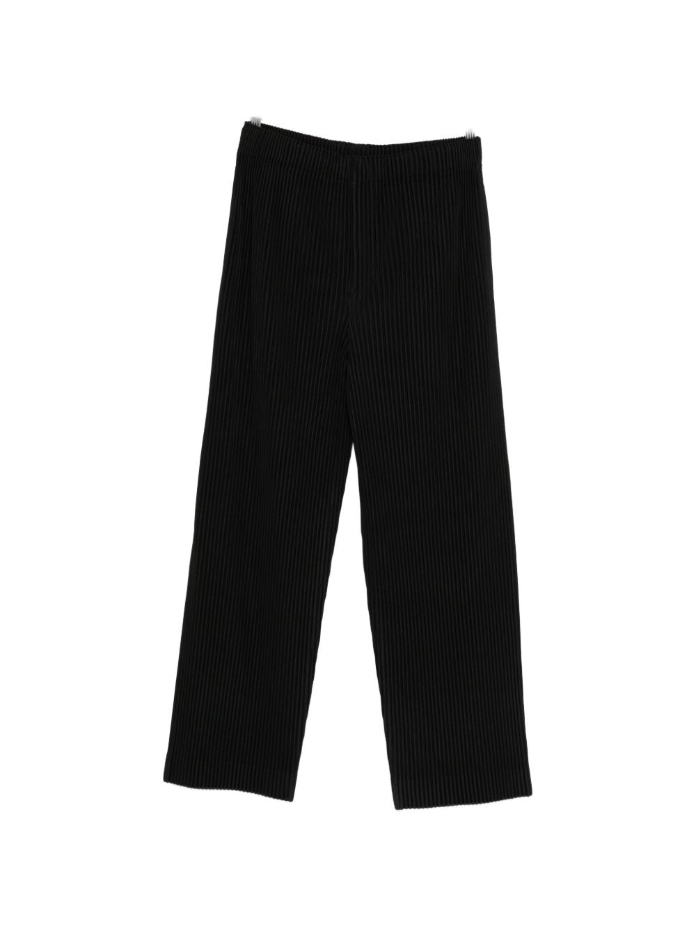 HOMME PLISSE' ISSEY MIYAKE Trousers Black — Pleated Wide‑Leg