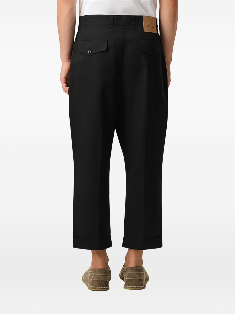 Ami Paris Black Trousers — Slim Pleated Cuffed Hems