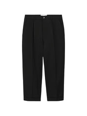 Ami Paris Black Trousers — Slim Pleated Cuffed Hems