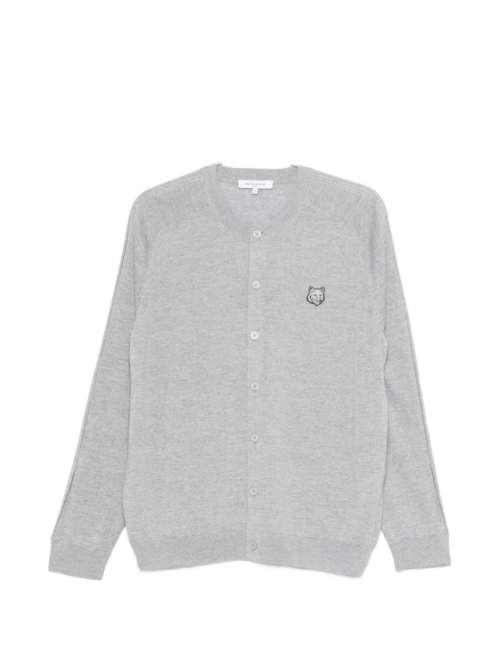 Maison Kitsuné Sweaters for Men — Light Grey Wool Cardigan