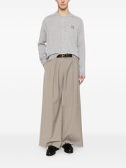 Maison Kitsuné Sweaters for Men — Light Grey Wool Cardigan