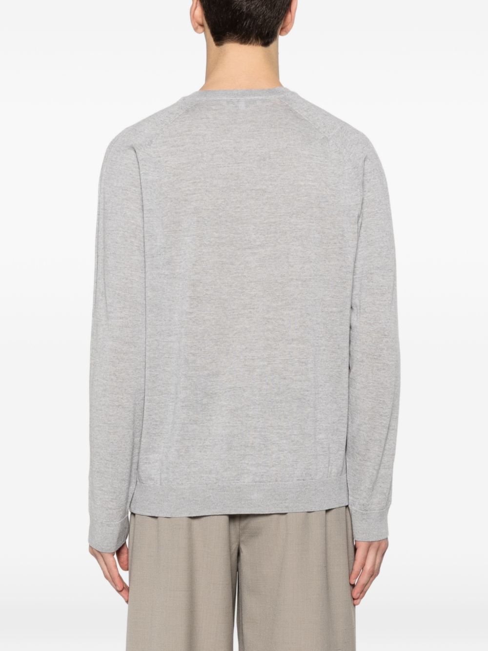 Maison Kitsuné Sweaters for Men — Light Grey Wool Cardigan