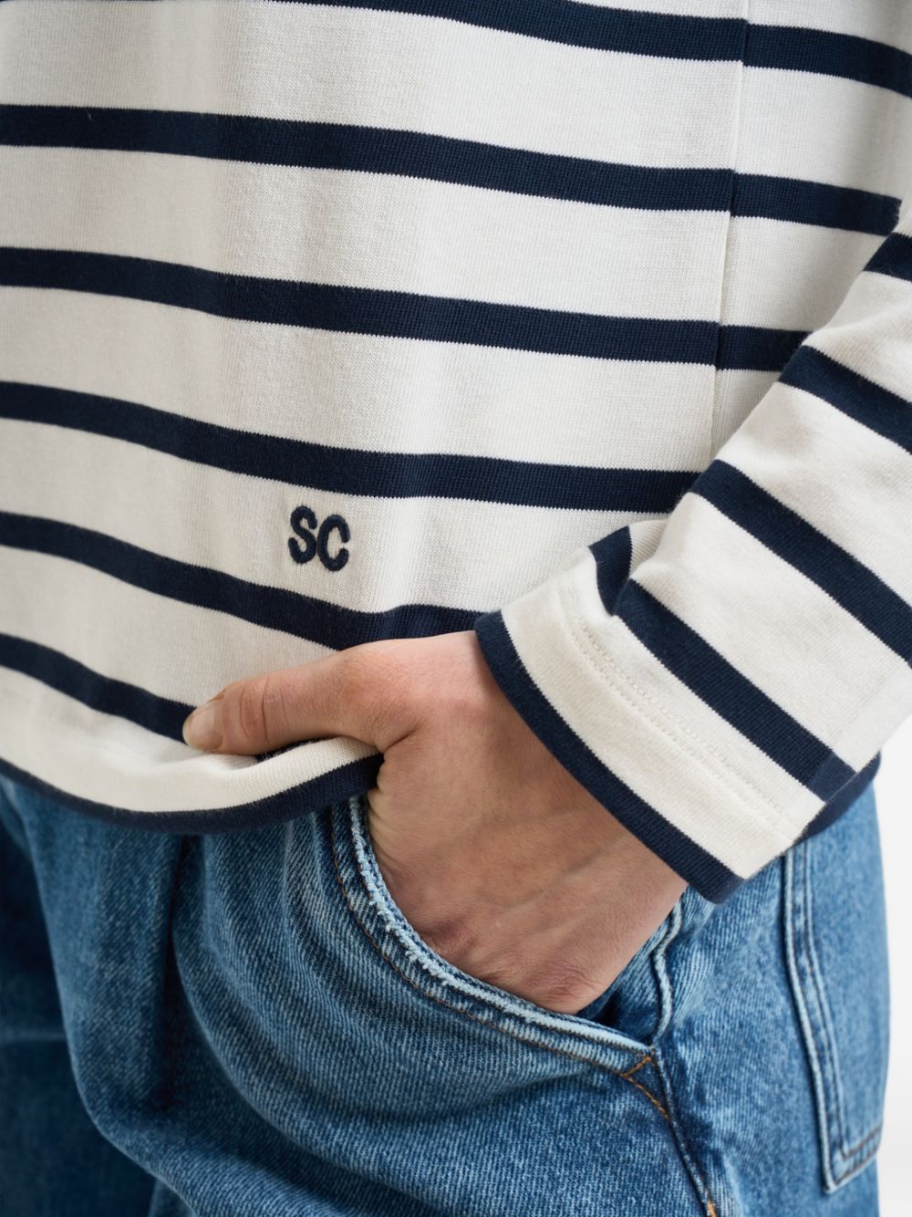 Semicouture Blue Sweater Topwear — Silk & Nylon Stripe