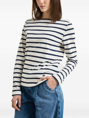 Semicouture Blue Sweater Topwear — Silk & Nylon Stripe