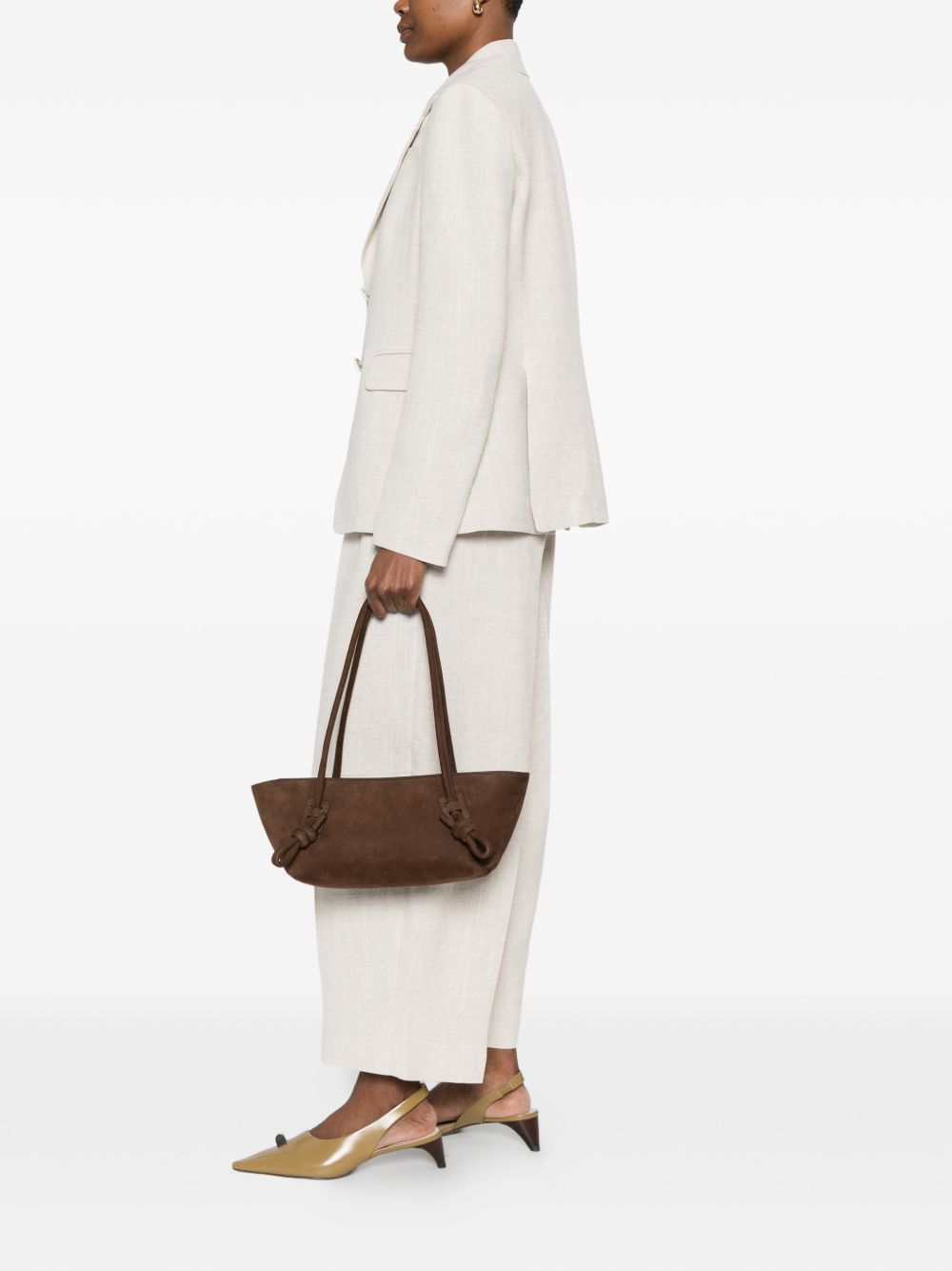 Hereu Brown Fleca Leather Shoulder Bag — New In