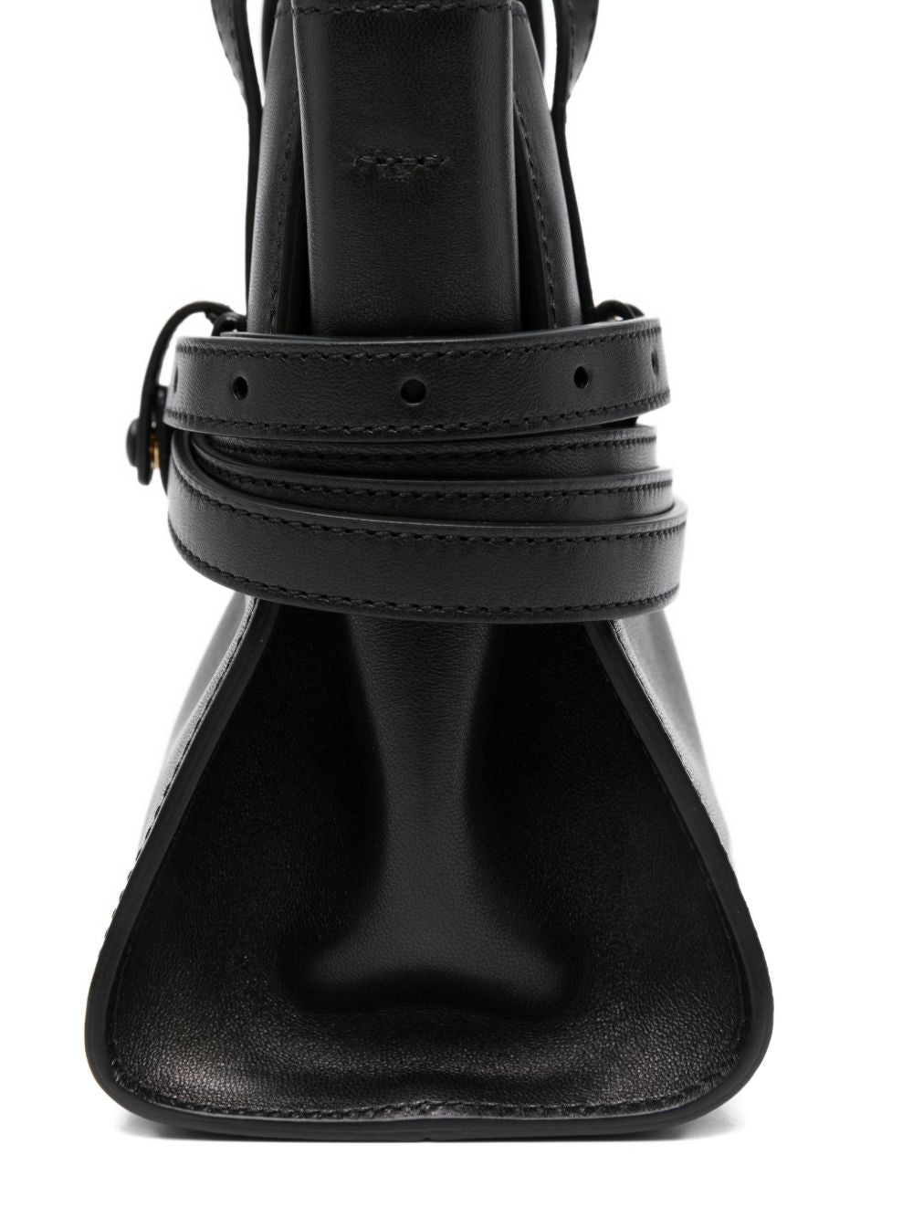 Moschino Tie Me Small Leather Handbag — Black