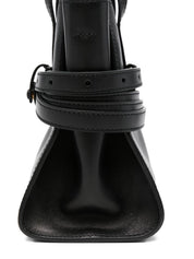 Moschino Tie Me Small Leather Handbag — Black