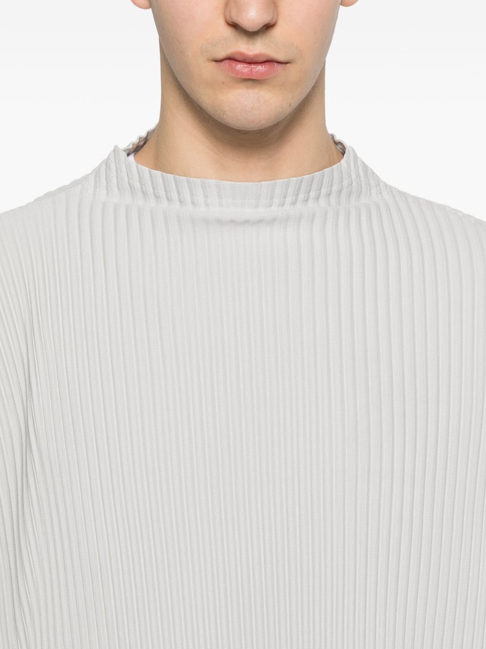 HOMME PLISSE' ISSEY MIYAKE Top — Light Grey Pleated