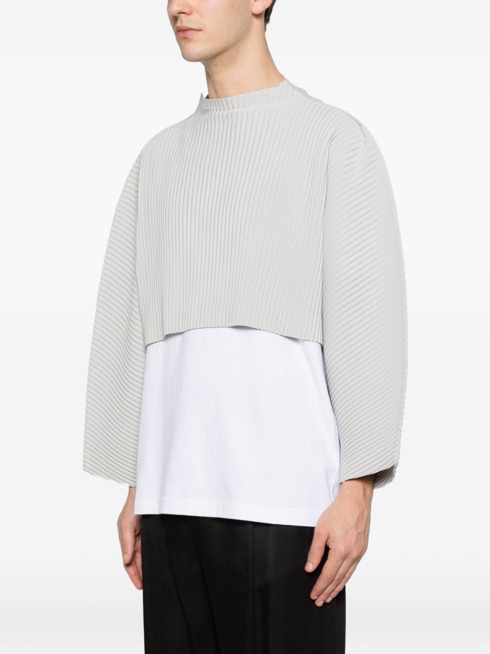 HOMME PLISSE' ISSEY MIYAKE Top — Light Grey Pleated