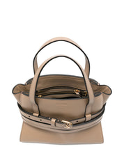 Moschino Handbag — Tie Me Small Leather Beige