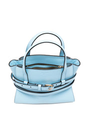 Moschino Clear Blue Handbag — Tie Me Small Leather