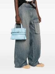 Moschino Clear Blue Handbag — Tie Me Small Leather