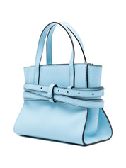 Moschino Clear Blue Handbag — Tie Me Small Leather