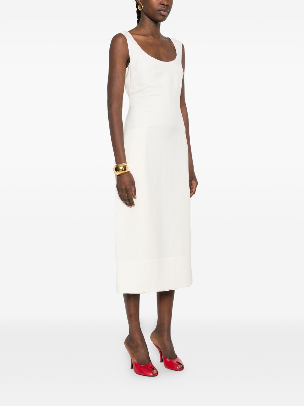JACQUEMUS White Dresses — La Robe Tablier Long Dress