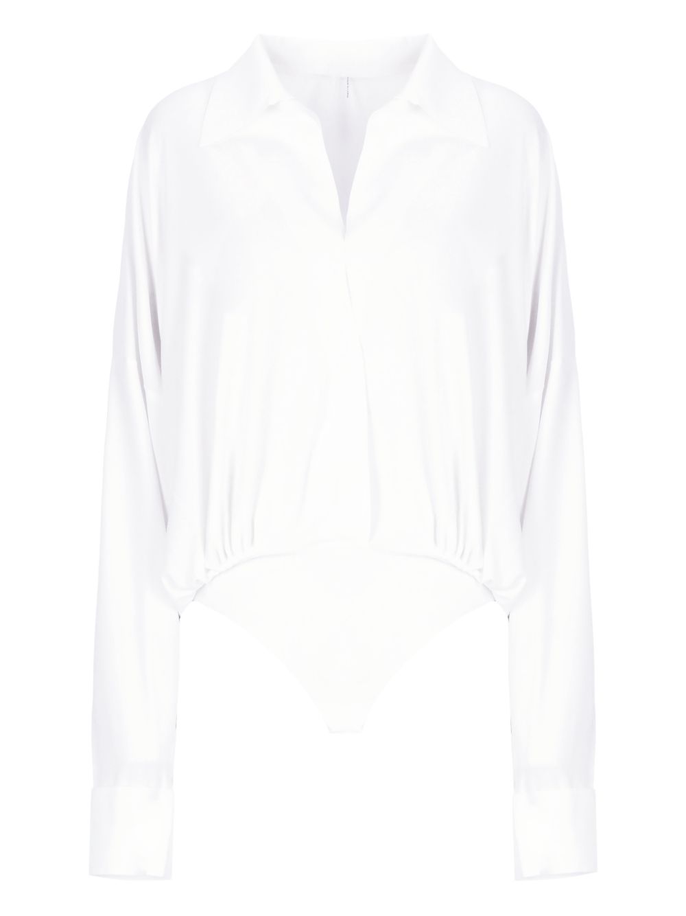Norma Kamali White Shirts — Oversized Bodysuit Top
