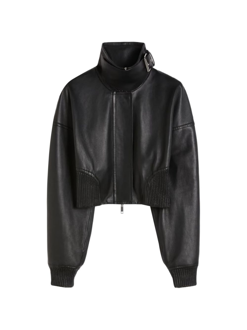 SPORTMAX PRE Black Leather Jacket — Tailored Women’s Jacket