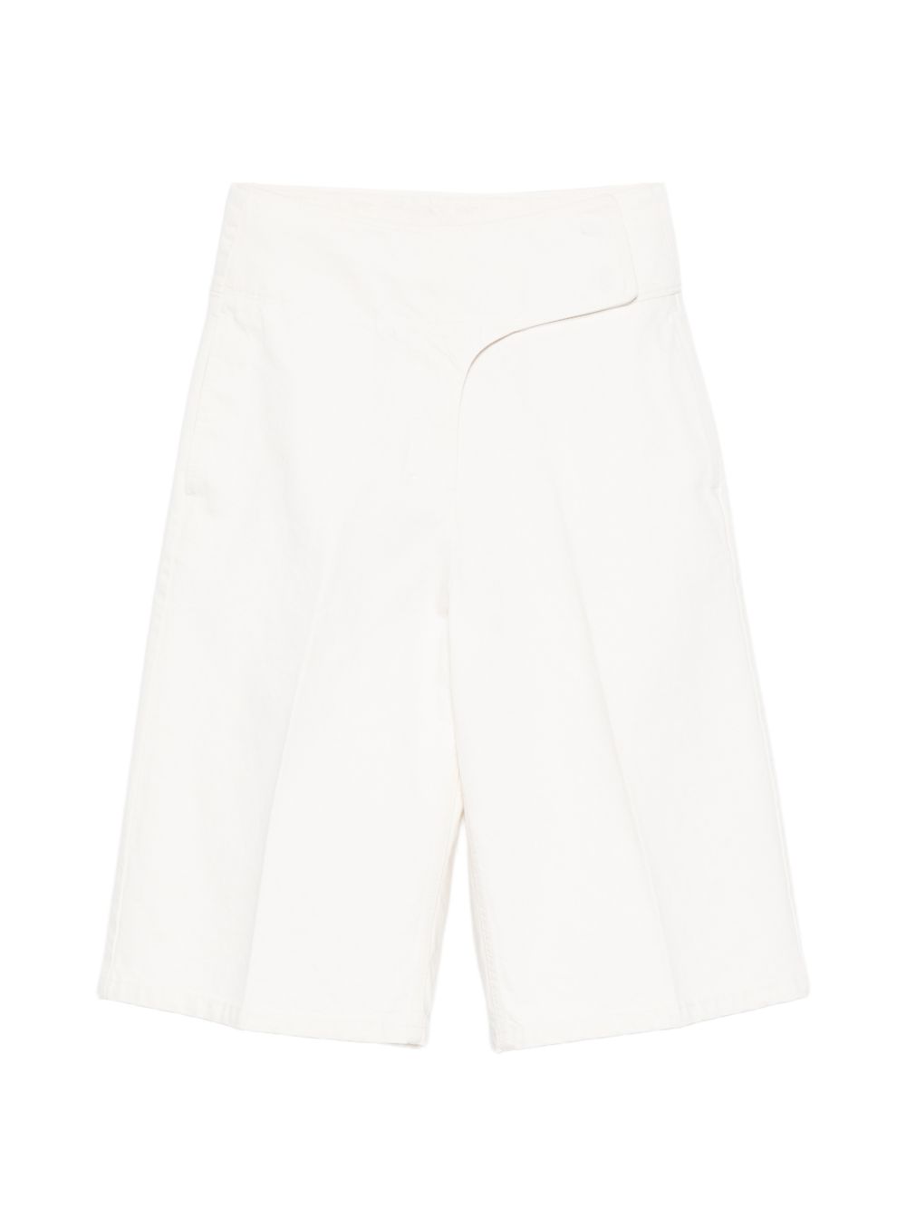 Ami Paris Beige Shorts — High‑Waisted Cotton Bermudas