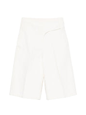 Ami Paris Beige Shorts — High‑Waisted Cotton Bermudas