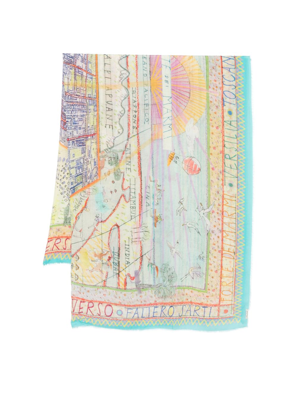 Faliero Sarti Scarves — Clear Blue Silk Stole