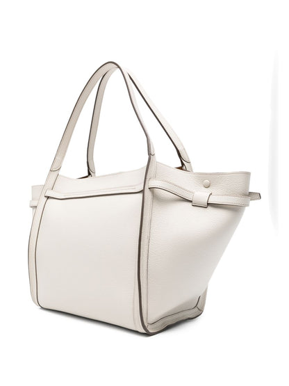 Tod'S White Leather Shopper Bag — Medium Tote