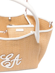 Emporio Armani White Shopper Bag — New Straw Tote