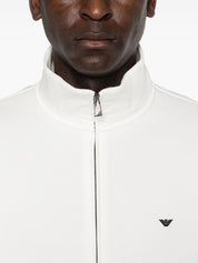 Emporio Armani White Sweater — Logo Cotton Sweatshirt