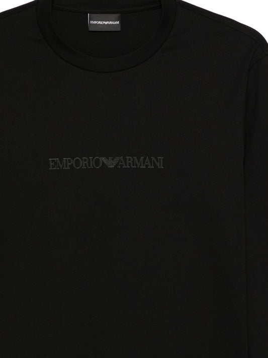 Emporio Armani Black T-Shirts & Polos — Topwear