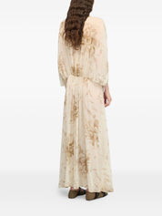Semicouture Beige Dresses — Veronica Silk Long Dress