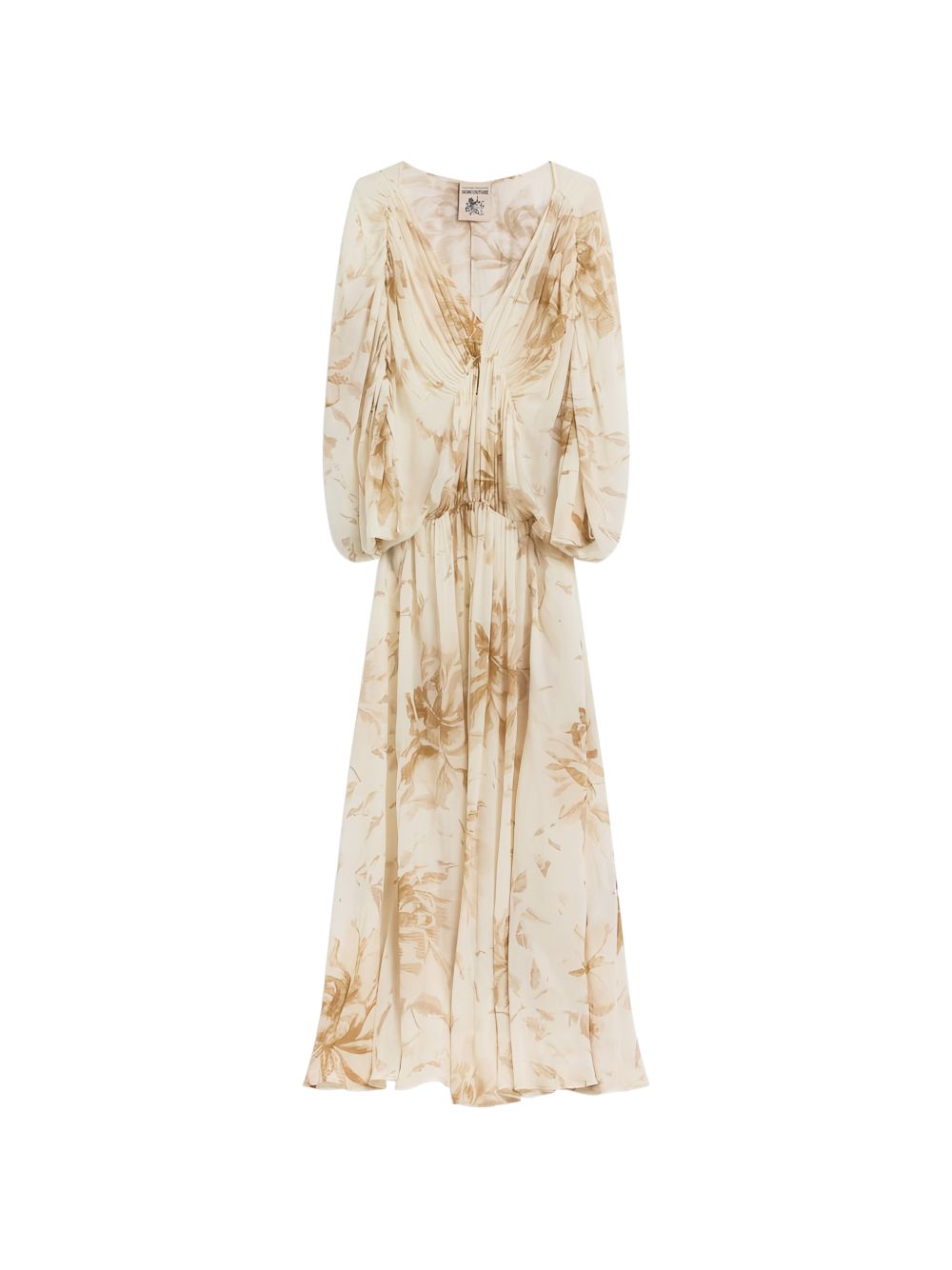 Semicouture Beige Dresses — Veronica Silk Long Dress