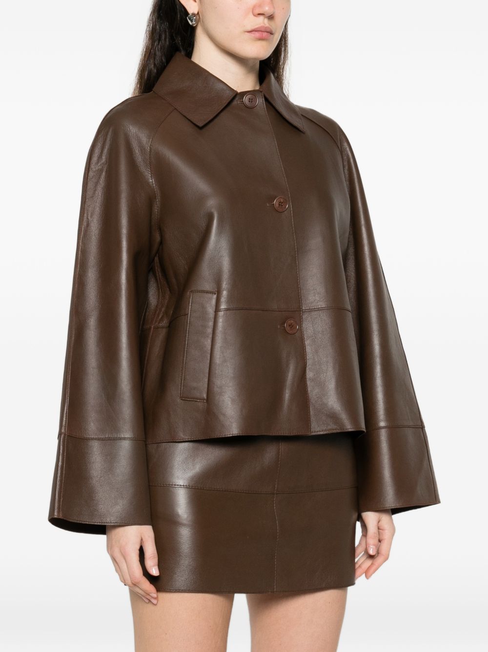 Parosh Brown Leather Jackets — New In Spring‑Summer 2026