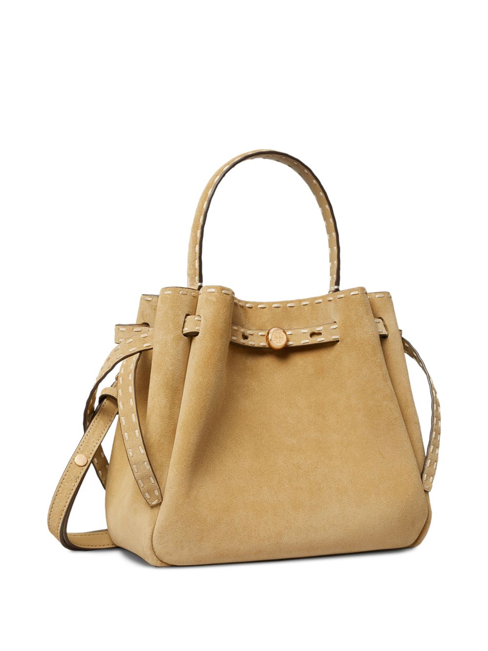 Tory Burch Beige Handbag — Romy Suede Bucket Bag