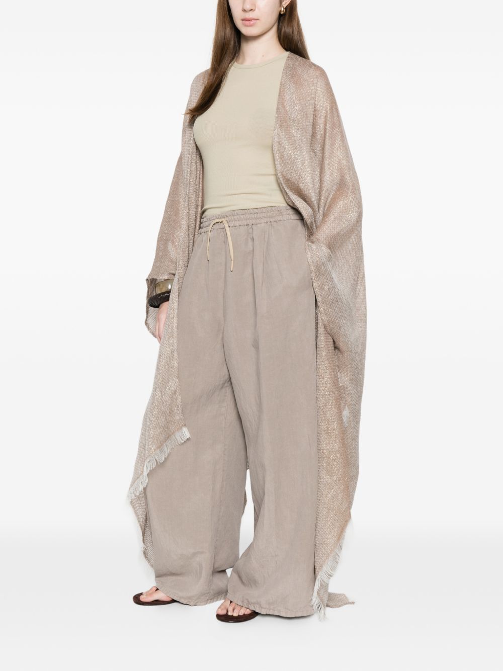 Fabiana Filippi Jackets — Brown Fringed Hem Jacket