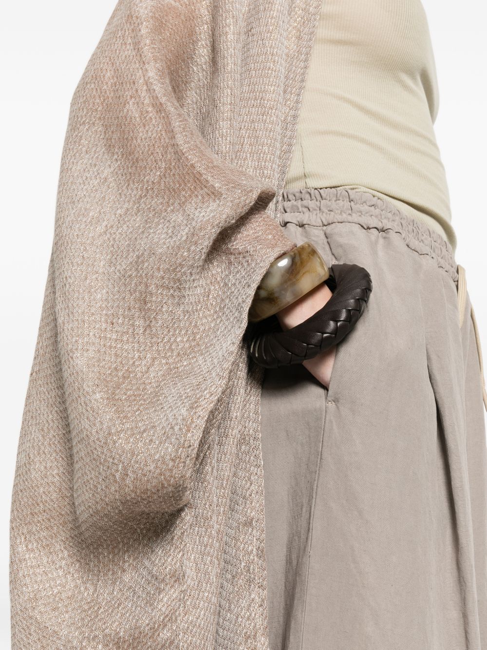 Fabiana Filippi Jackets — Brown Fringed Hem Jacket