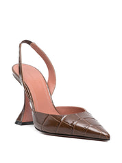 Amina Muaddi With Heel Brown