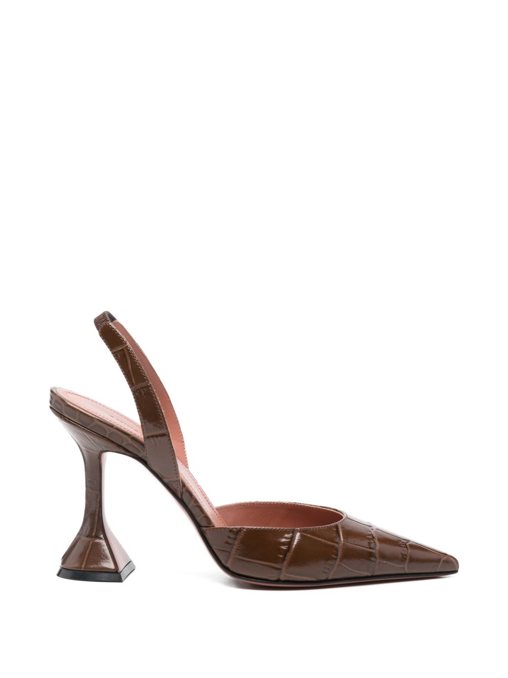 Amina Muaddi With Heel Brown