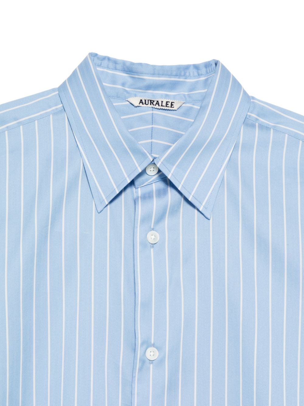 Auralee Shirts — Clear Blue Cotton-Silk Shirt