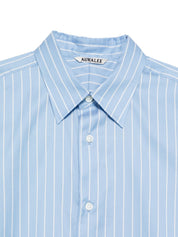 Auralee Shirts — Clear Blue Cotton-Silk Shirt