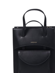 HIDESINS Black Handbag — Top Handle & Crossbody