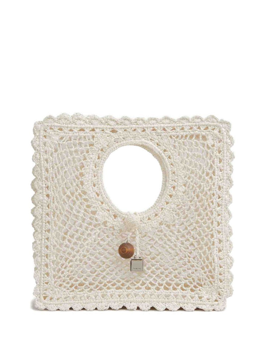 JACQUEMUS Handbag — White Le Petit Carré Spiaggia