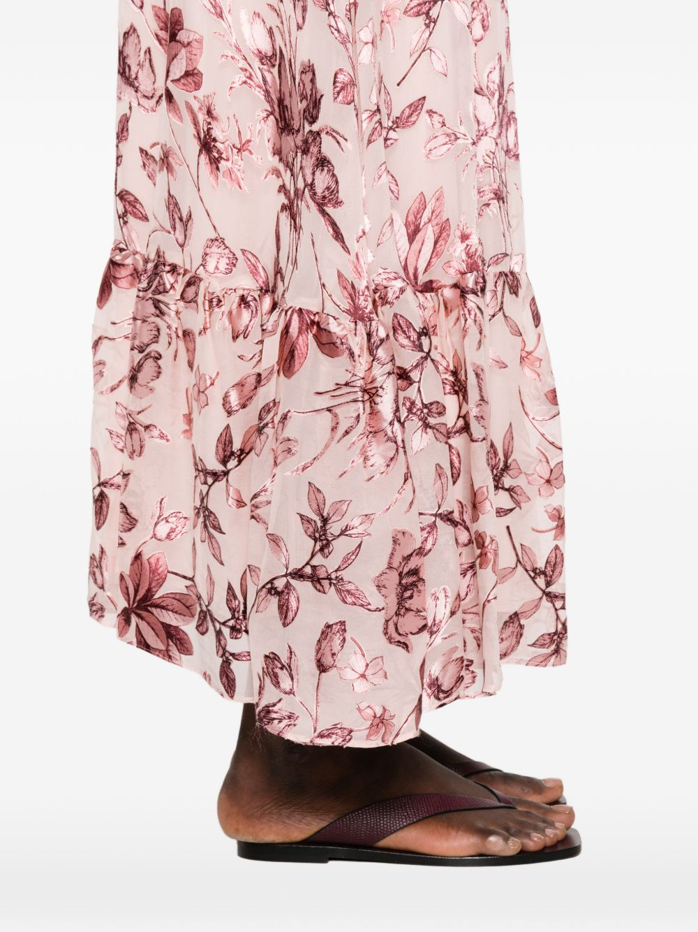 Alice + Olivia Pink Skirts — Printed Maxi Ruffle