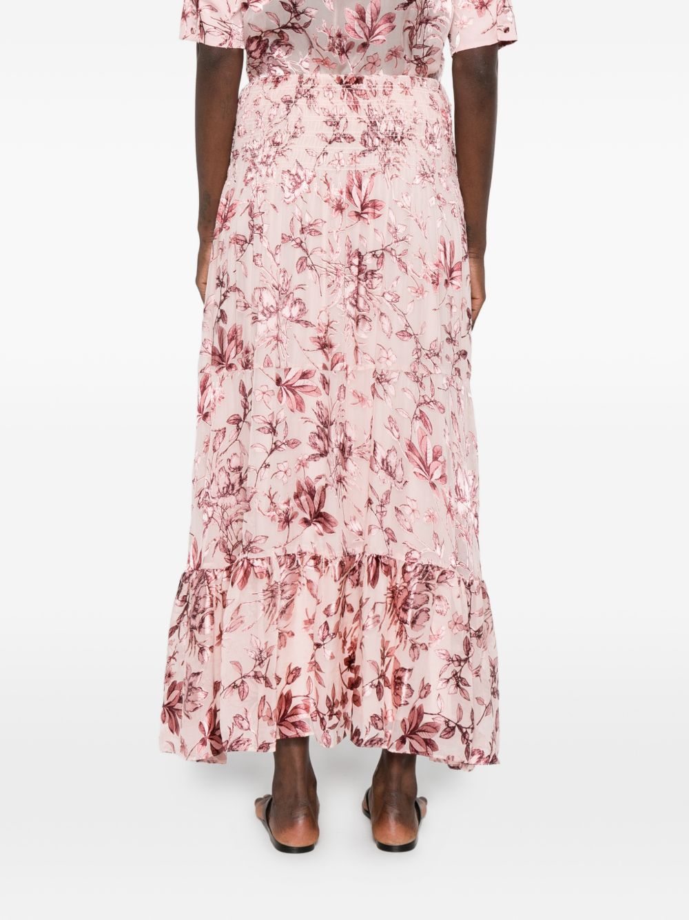 Alice + Olivia Pink Skirts — Printed Maxi Ruffle