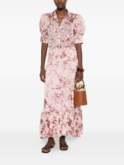 Alice + Olivia Pink Skirts — Printed Maxi Ruffle