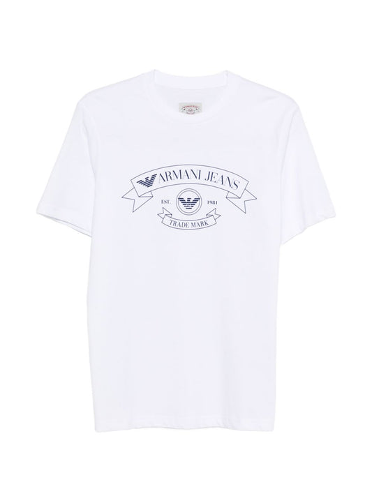 Emporio Armani White T-shirts & Polos — Topwear