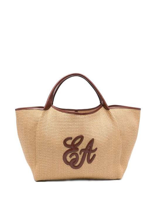 Emporio Armani Leather Brown Shopper Bag — New In