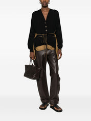 Uma Wang Sweaters — Black Cotton-Silk Cardigan